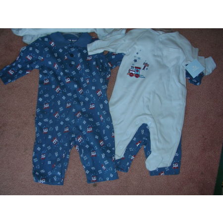 (image for) Boys 0 3 Months Layette Onepiece Long Sleeve Pants - Click Image to Close